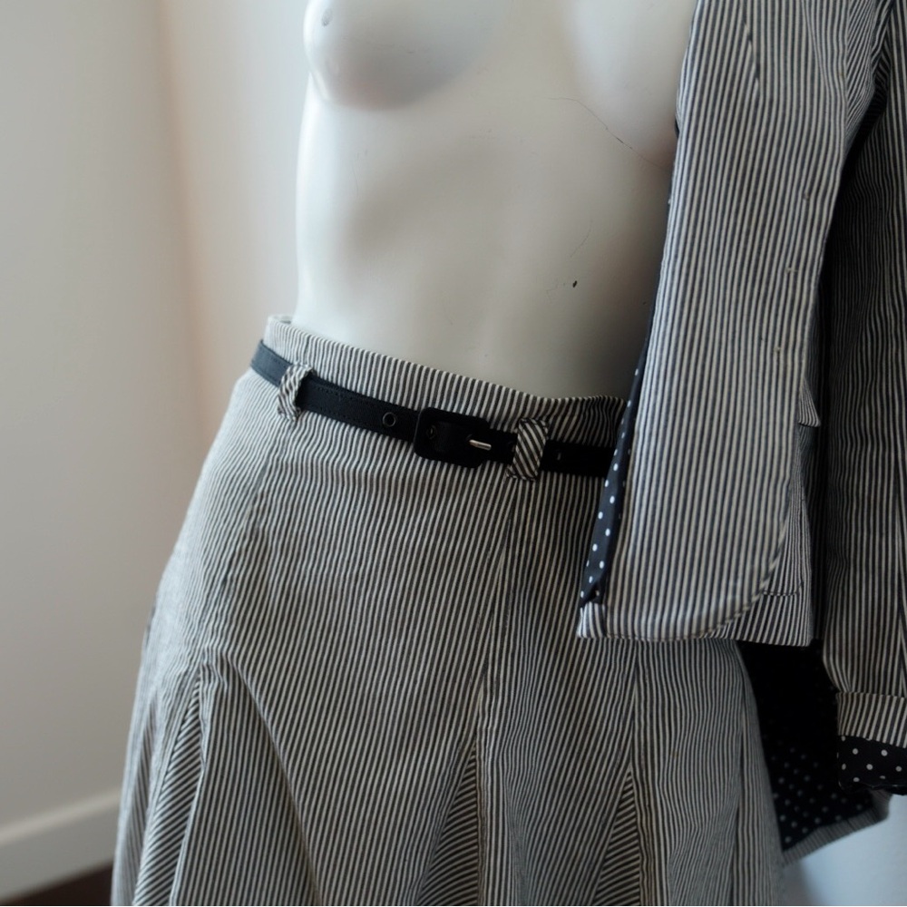 Nanette Lepore Black and White Polka Dot Lined Blazer, Skirt, size 4 - Picture 4 of 12